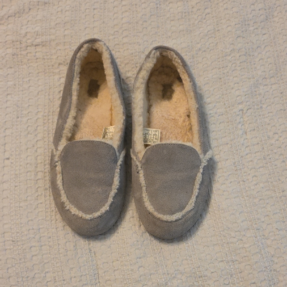 UGG Light Gray Slippers with Cream Lining